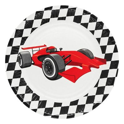 Boland 44777 Speed Racing Car Paper Plates for Parties and Birthdays Formula Racing Car Pack of 8