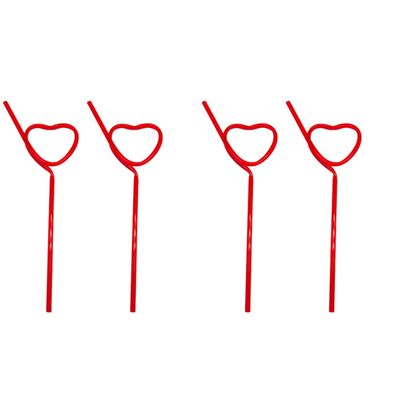 Abaodam 8 pcs Wedding Day Bachelorette Decorations Drinking Valentine Heart Valentines Supplies Party Novelty Plastic Straws: Unique Props Sipping for Straws, Shaped Loop Heart- Love