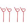 Abaodam 8 pcs Wedding Day Bachelorette Decorations Drinking Valentine Heart Valentines Supplies Party Novelty Plastic Straws: Unique Props Sipping for Straws, Shaped Loop Heart- Love view 1