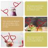 Abaodam 8 pcs Wedding Day Bachelorette Decorations Drinking Valentine Heart Valentines Supplies Party Novelty Plastic Straws: Unique Props Sipping for Straws, Shaped Loop Heart- Love view 2