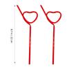 Abaodam 8 pcs Wedding Day Bachelorette Decorations Drinking Valentine Heart Valentines Supplies Party Novelty Plastic Straws: Unique Props Sipping for Straws, Shaped Loop Heart- Love view 3