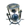 Maritime Antique Brass Sand Timer, Nautical Black Sand Hourglass with Wheel Compass 5 Mint Clock Base Hanging Collectible Gift view 1
