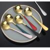 Round Head Soup Spoons, 2Pcs Metal Korean Spoon Stainless Steel Soup Spoon Dinner Table Spoon Wide Tablespoons for Soup Dessert Coffee(Black) view 3