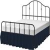 Navy Blue Ruffle Bed Skirt with 16" Drop- Hotel Quality 600 TC Cotton,Gathered Style with Platform Three Sided Coverage Dust Ruffle Bed Skirts-Short Queen(60"X 75") Navy Blue Bed Skirt view 2