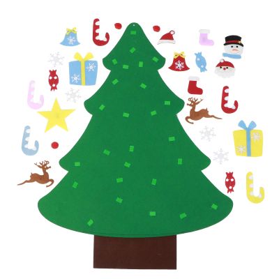 27pcs Detachable Ornaments,DIY Felt Christmas Tree Set,Wall Hanging Christmas Tree Decorations for Child New Year Xmas Gift Christmas Decoration, DIY Felt Christmas Tree Set,27pcs Detachable Orna