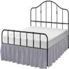 Silver Ruffle Bed Skirt with 16" Drop- Hotel Quality 600 TC Cotton,Gathered Style with Platform Three Sided Coverage Dust Ruffle Bed Skirts-Queen(60"X 80") Silver Bed Skirt view 2