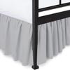 Silver Ruffle Bed Skirt with 16" Drop- Hotel Quality 600 TC Cotton,Gathered Style with Platform Three Sided Coverage Dust Ruffle Bed Skirts-Queen(60"X 80") Silver Bed Skirt view 3