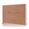 MUUJEE Personalized Guestbook in Old Rose - Premium Custom Modern Guest Book for Wedding Reception, Birthday Party or Events w/Bookmark Blank Pages for Signing 11.5 x 8.5 inches view 1