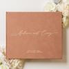 MUUJEE Personalized Guestbook in Old Rose - Premium Custom Modern Guest Book for Wedding Reception, Birthday Party or Events w/Bookmark Blank Pages for Signing 11.5 x 8.5 inches view 2