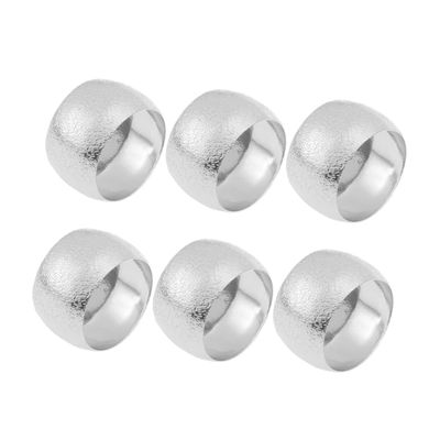 Decorative Round Napkin Rings 6 Pcs Alloy Metal for Table Settings