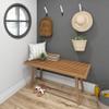 Plank+Beam Entryway Bench, Wooden End of Bed Bench for Bedroom, Mid-Century Modern Square Bench for Hallway, Living Room, Indoor, Porch, 41.25", Pecan view 2