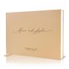 MUUJEE Personalized Guestbook in Tan - Premium Tan Leatherette Custom Modern Guest Book for Wedding Reception, Birthday Party or Events w/Bookmark Blank Pages for Signing, Large 11.5 x 8.5 inches view 1