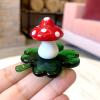 DECRZPB Handmade Glass Red Mushroom Figurine Blown Crystal Glass Glaze Paperweights Gift for Christmas Home Decor Table Ornament view 2