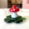 DECRZPB Handmade Glass Red Mushroom Figurine Blown Crystal Glass Glaze Paperweights Gift for Christmas Home Decor Table Ornament view 3