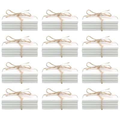 12 Packs: 4 ct. (48 Total) White Ceramic Coasters by Make Market