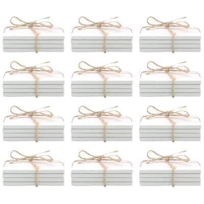 12 Packs: 4 ct. (48 Total) White Ceramic Coasters by Make Market