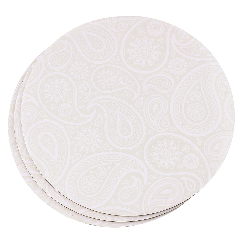 Celebrate It 10" Silver Paisley Cake Boards, 12 Packs: 3 ct. (36 total)