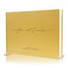 MUUJEE Personalized Guestbook in Gold - Premium Custom Modern Guest Book for Wedding Reception, Birthday Party or Events w/Bookmark Blank Pages for Signing 11.5 x 8.5 inches view 1