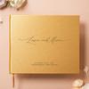 MUUJEE Personalized Guestbook in Gold - Premium Custom Modern Guest Book for Wedding Reception, Birthday Party or Events w/Bookmark Blank Pages for Signing 11.5 x 8.5 inches view 2