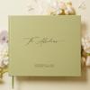 MUUJEE Personalized Guestbook in Sage - Premium Custom Modern Guest Book for Wedding Reception, Birthday Party or Events w/Bookmark Blank Pages for Signing 11.5 x 8.5 inches view 2