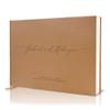 MUUJEE Personalized Guestbook in Bronze Shimmer - Premium Custom Modern Guest Book for Wedding Reception, Birthday Party or Events w/Bookmark Blank Pages for Signing 11.5 x 8.5 inches view 1