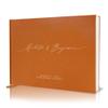 MUUJEE Personalized Guestbook in Terracotta - Premium Custom Modern Guest Book for Wedding Reception, Birthday Party or Events w/Bookmark Blank Pages for Signing 11.5 x 8.5 inches view 1