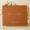 MUUJEE Personalized Guestbook in Terracotta - Premium Custom Modern Guest Book for Wedding Reception, Birthday Party or Events w/Bookmark Blank Pages for Signing 11.5 x 8.5 inches view 2