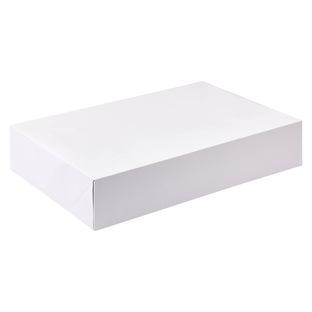 Celebrate It Makery 2 Count (12 total) 19 x 14 White Paper Cake Boxes - Fits 18" x 12" Sheet Cakes or 24 Cupcakes - Bulk 6 Pack