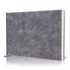 MUUJEE Personalized Guestbook in Slate Gray - Premium Custom Modern Guest Book for Wedding Reception, Birthday Party or Events w/Bookmark Blank Pages for Signing 11.5 x 8.5 inches view 1