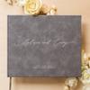 MUUJEE Personalized Guestbook in Slate Gray - Premium Custom Modern Guest Book for Wedding Reception, Birthday Party or Events w/Bookmark Blank Pages for Signing 11.5 x 8.5 inches view 2