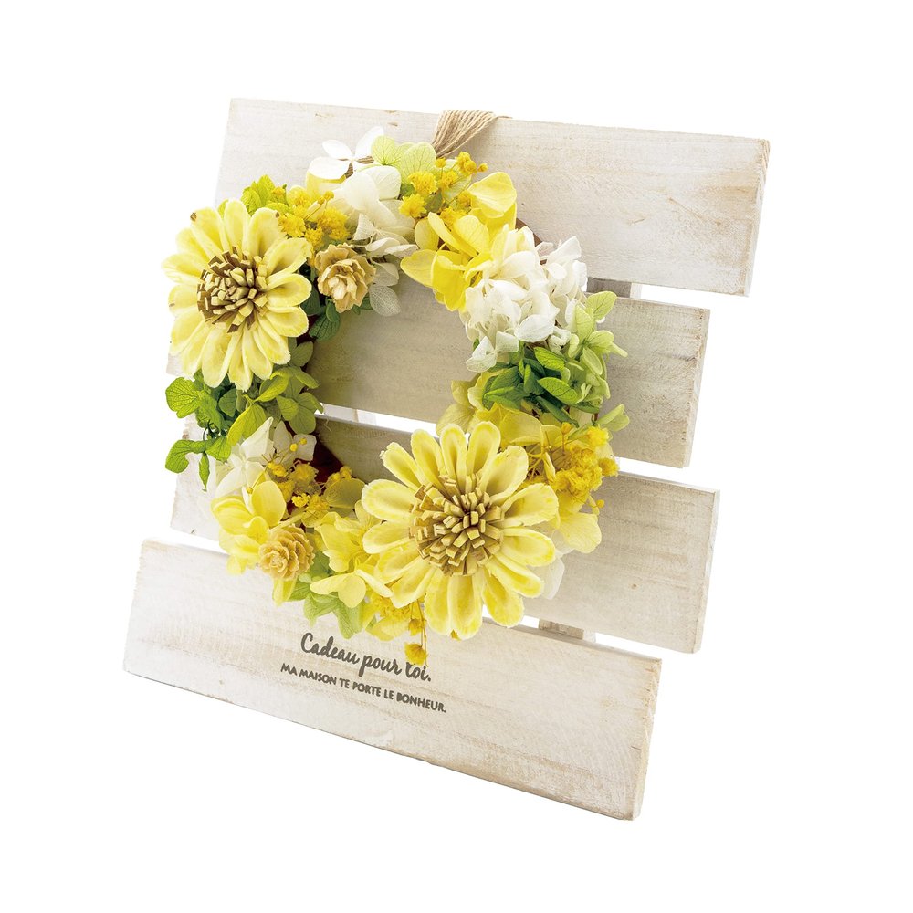 Paseo KD-165M Sora Sunflower Wreath Stand Set, Yellow, M