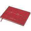 MUUJEE Personalized Guestbook in Red - Premium Custom Modern Guest Book for Wedding Reception, Birthday Party or Events w/Bookmark Blank Pages for Signing 11.5 x 8.5 inches view 1