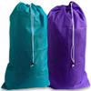 Extra Large Heavy Duty Laundry Bags, Teal and Purple, (2 Pack) view 1