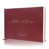 MUUJEE Personalized Guestbook in Wine - Premium Custom Modern Guest Book for Wedding Reception, Birthday Party or Events w/Bookmark Blank Pages for Signing 11.5 x 8.5 inches view 1