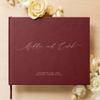 MUUJEE Personalized Guestbook in Wine - Premium Custom Modern Guest Book for Wedding Reception, Birthday Party or Events w/Bookmark Blank Pages for Signing 11.5 x 8.5 inches view 2