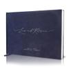 MUUJEE Personalized Guestbook in Navy - Premium Custom Modern Guest Book for Wedding Reception, Birthday Party or Events w/Bookmark Blank Pages for Signing 11.5 x 8.5 inches view 1