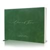 MUUJEE Personalized Guestbook in Emerald - Premium Custom Modern Guest Book for Wedding Reception, Birthday Party or Events w/Bookmark Blank Pages for Signing 11.5 x 8.5 inches view 1