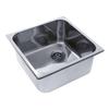 AMBASSADOR MARINE GRADE Rectangle 304 Stainless Steel Sink Ultra-Mirror, 14-1/2" x 14-1/2" x 6" Deep (S44-4614-UM-W) view 1
