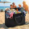 BasicList Extra Large Canvas Tote Bag - Big Reusable Grocery Shopping Heavy Duty Foldable, Black/Black, (pack of 2) view 3