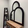 OVALCREST - Crescent Wooden Beveled Wall Mirror for Home Decor, Bathroom, Vanity, Bedroom, Living Room, Hallway - Matte Black - 28.375x36.375 Outside Dimensions - Wilmington Style view 3