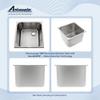 AMBASSADOR MARINE Grade Rectangle 304 Stainless Steel Sink, Boat Sink/RV Sinks, Galley Sinks, Head/Bathroom, for boat/RV/camper - Ultra-Mirror, 14" x 13-1/4" x 8"Deep (S44-1831-UM-W) view 2