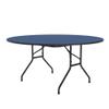 Correll 60" Round, Commercial Folding Table, Blue High Pressure Laminate Top, Heavy 3/4" Thick Core, Made in The USA, Portable, Strong Steel Apron view 1