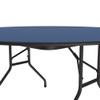 Correll 60" Round, Commercial Folding Table, Blue High Pressure Laminate Top, Heavy 3/4" Thick Core, Made in The USA, Portable, Strong Steel Apron view 2