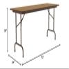 Correll Heavy Duty Utility Folding Table, Melamine Top, USA Made, Strong Steel Apron, 24"x72", Medium Oak Top Brown Edge view 2