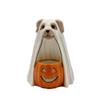 Cosmos Gifts 21020 Ghost Dog Holding Pumpkin Tealight Holder 4 7/8" X 4 5/8" X 6 3/8" H view 1