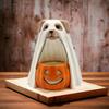 Cosmos Gifts 21020 Ghost Dog Holding Pumpkin Tealight Holder 4 7/8" X 4 5/8" X 6 3/8" H view 2