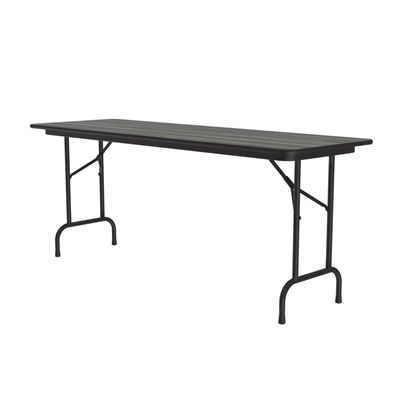 Correll 24"x60" Commercial Folding Table, New England Driftwood High Pressure Laminate Top, Heavy 3/4" Thick Core, Made in The USA, Steel Apron