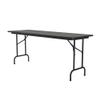 Correll 24"x60" Commercial Folding Table, New England Driftwood High Pressure Laminate Top, Heavy 3/4" Thick Core, Made in The USA, Steel Apron view 1