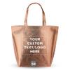 DISCOUNT PROMOS Custom New Castle Non-woven Metallic Tote Bags Set of 50, Personalized Bulk Pack - Cool Modern Design, Perfect For Everyday Use - Rose Gold view 1