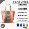 DISCOUNT PROMOS Custom New Castle Non-woven Metallic Tote Bags Set of 50, Personalized Bulk Pack - Cool Modern Design, Perfect For Everyday Use - Rose Gold view 2